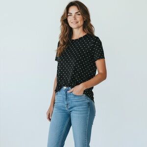 Old Navy Black Luxe Printed T-shirt Womens Size Small